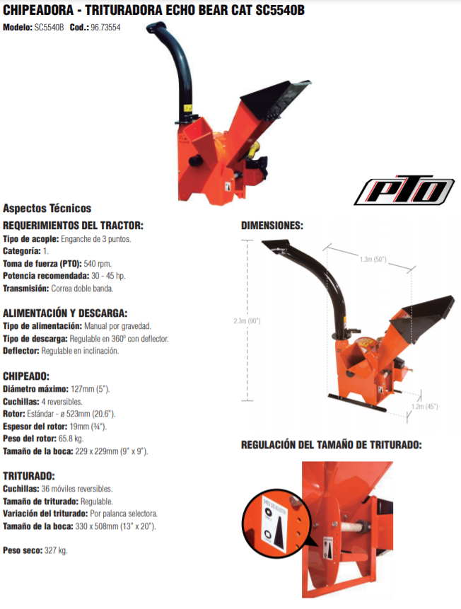 Chipeadora trituradora BEAR CAT SC 5540 B