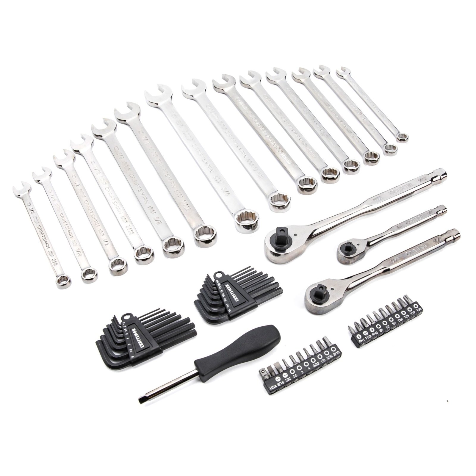 Juego de 150 piezas CRAFTSMAN 1/4", 3/8" y 1/2" sistema mm-sae