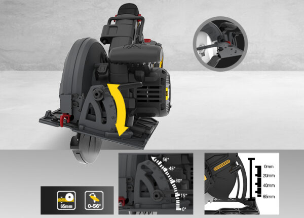 Sierra circular CAT inalambrica 18V 185MM 5500RPM solo