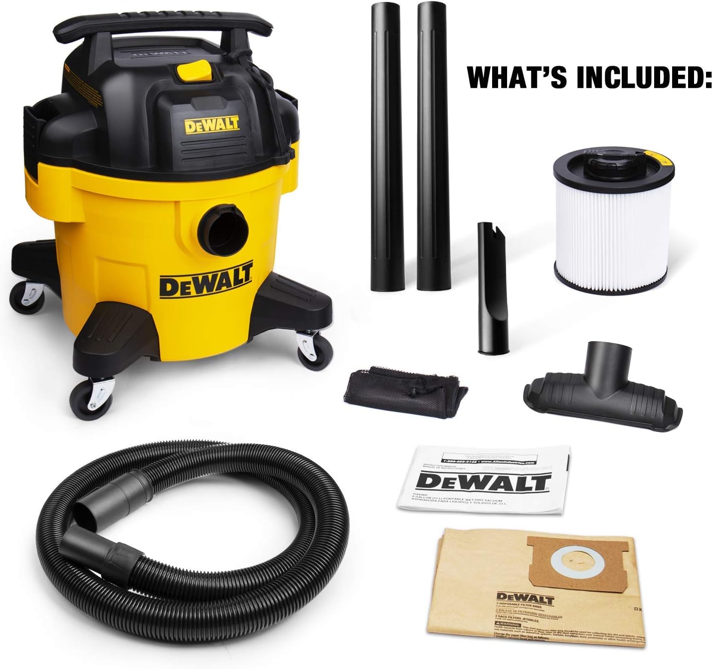 Aspiradora polvo-liquido dewalt 23LTS portatil cilindrica DXV23P